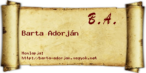 Barta Adorján névjegykártya