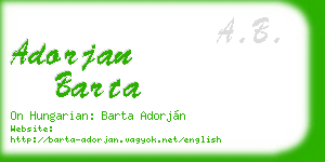 adorjan barta business card