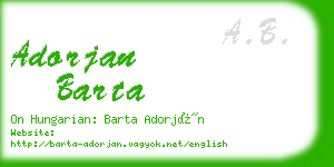adorjan barta business card